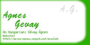 agnes gevay business card