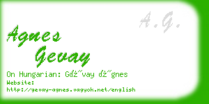 agnes gevay business card